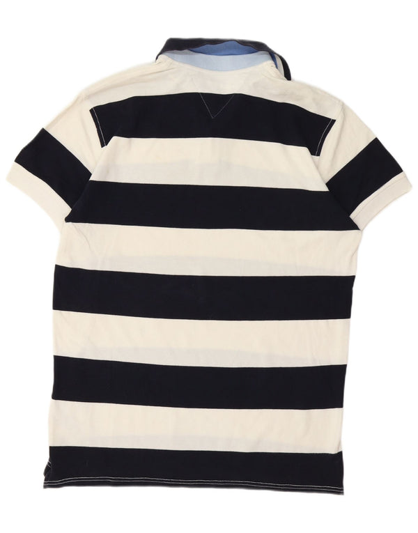 Мужская рубашка-поло Tommy Hilfiger, средний темно-синий полосатый хлопок