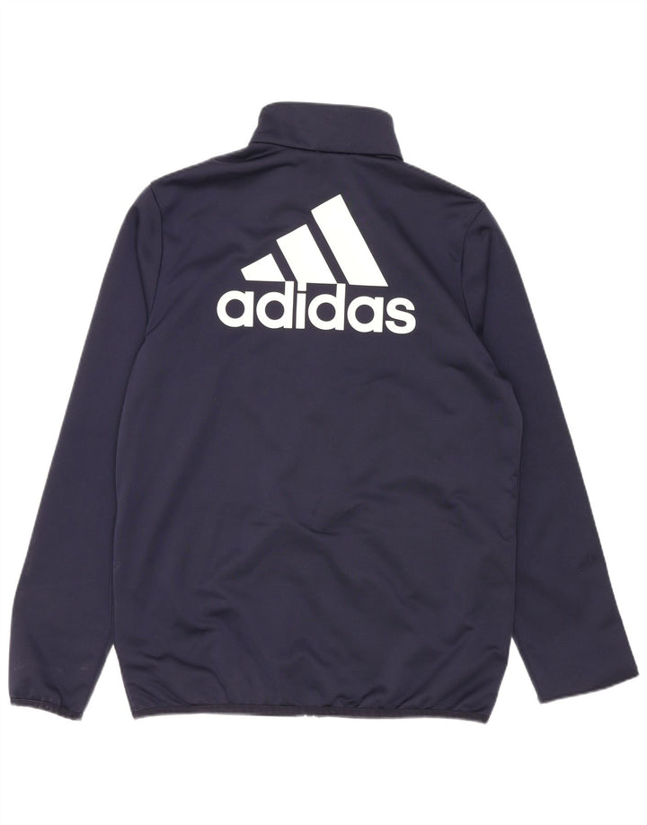 Спортивный костюм Adidas для мальчиков с графическим рисунком, верхняя куртка 13–14 лет, темно-синий полиэстер