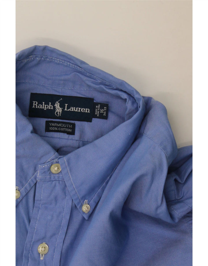 Мужская рубашка Ralph Lauren, размер 16, большая синяя хлопковая