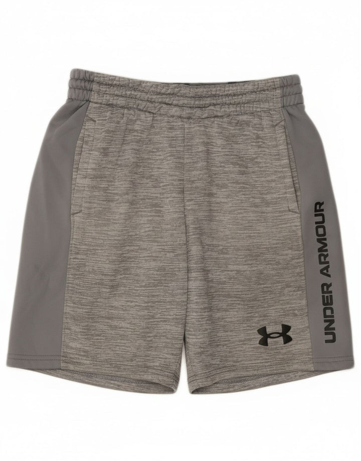 Спортивные шорты с рисунком Under Armour для мальчиков 9–10 лет, средние серые в крапинку