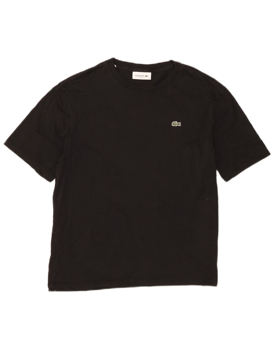 Lacoste Женская футболка свободного кроя, размер 38, средний черный, хлопок