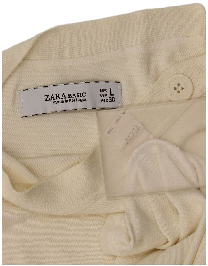 Женский топ Zara с рукавом 3/4, UK 14, большой белый хлопок