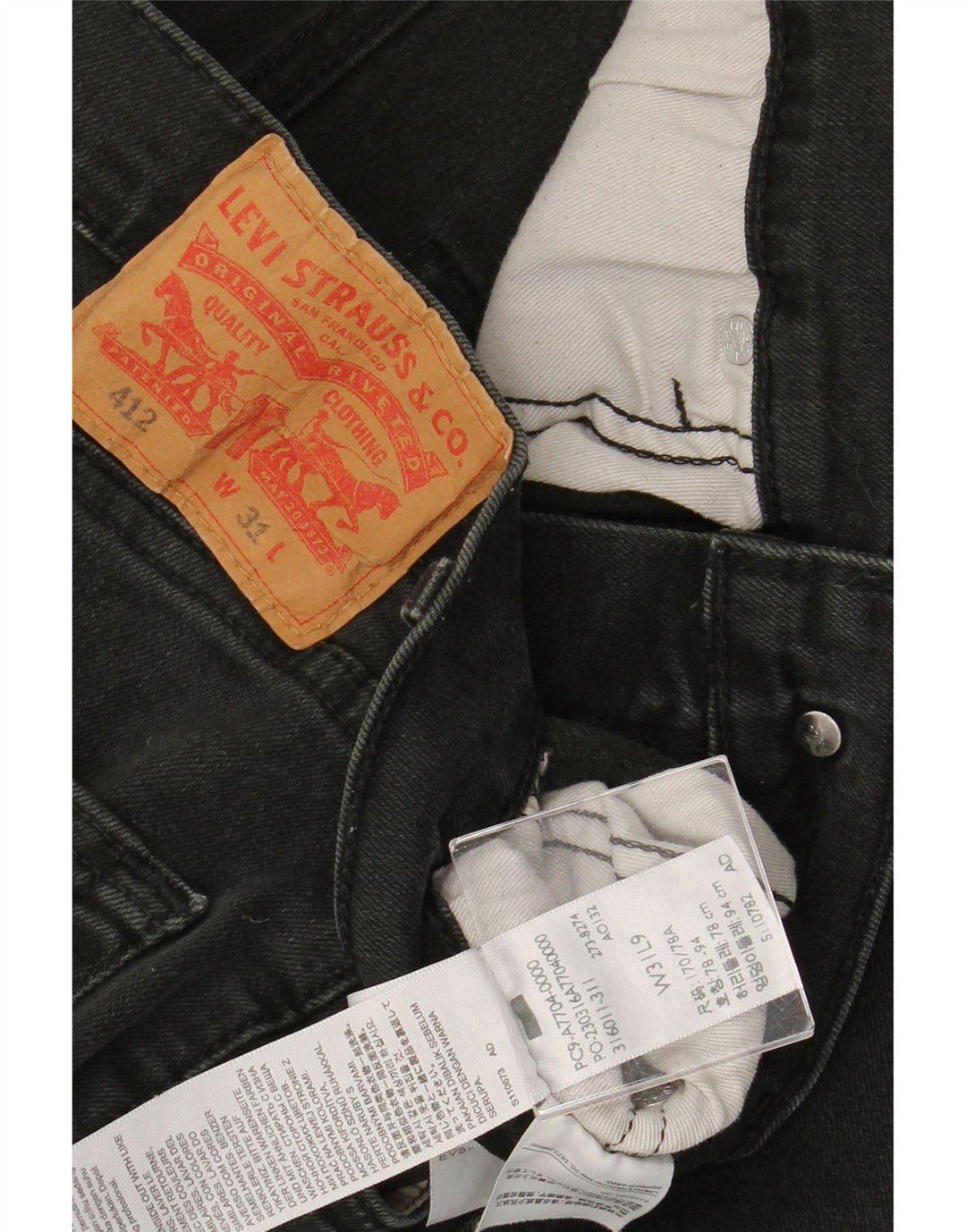 Мужские джинсовые шорты LEVI'S 412 W31, средний черный хлопок