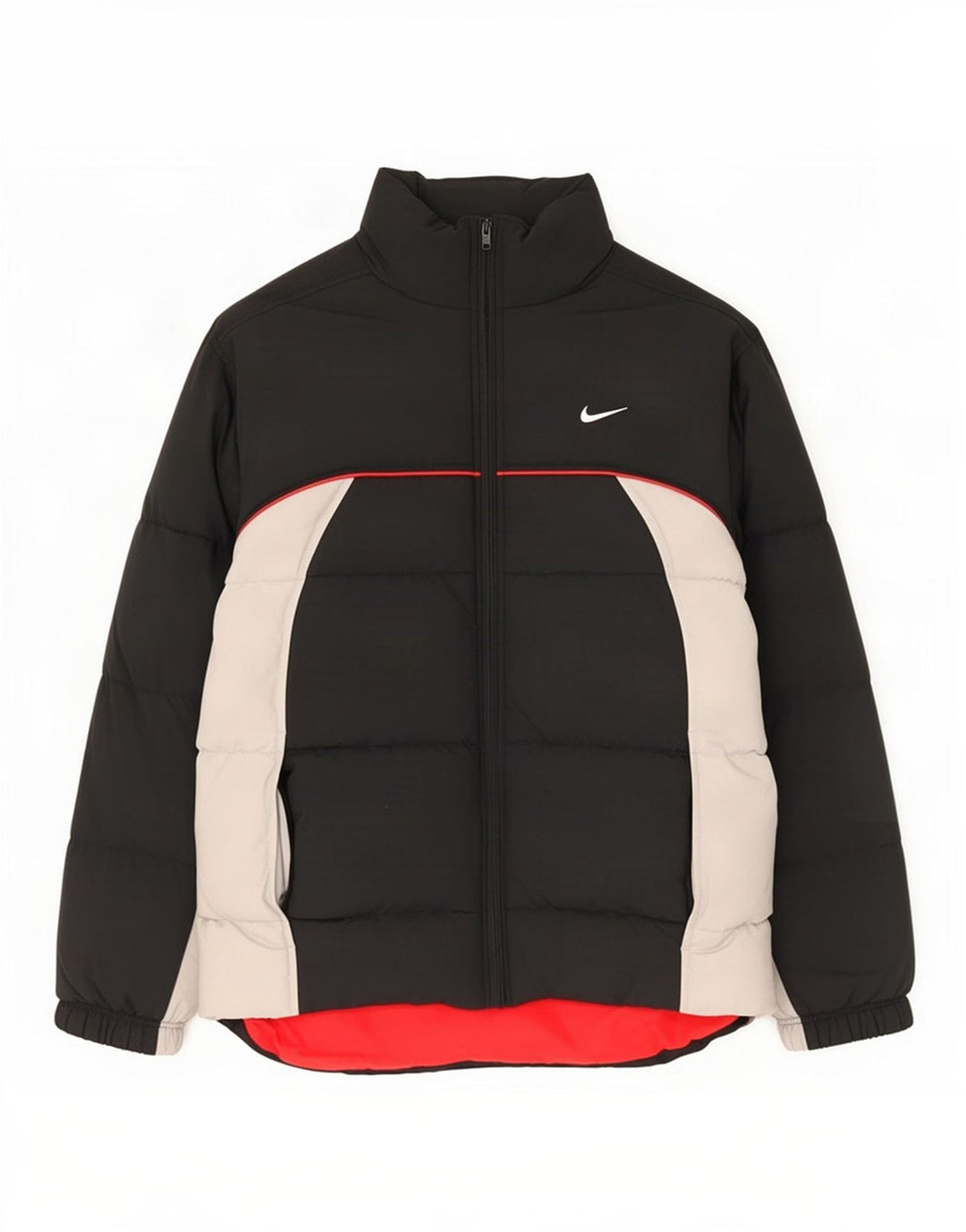 Мужская утепленная куртка с графическим рисунком Nike UK 36/38, маленькая черная, нейлон с цветными блоками