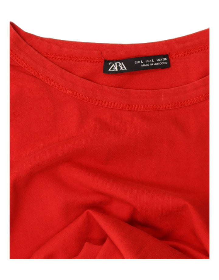 ZARA Womens T-Shirt Top UK 16 Large Red Vintage Zara and Second-Hand Zara from Messina Hembry 