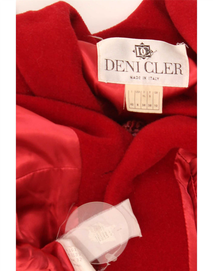 Deni-Cler Женское пальто оверсайз UK 10 маленькое красное шерстяное