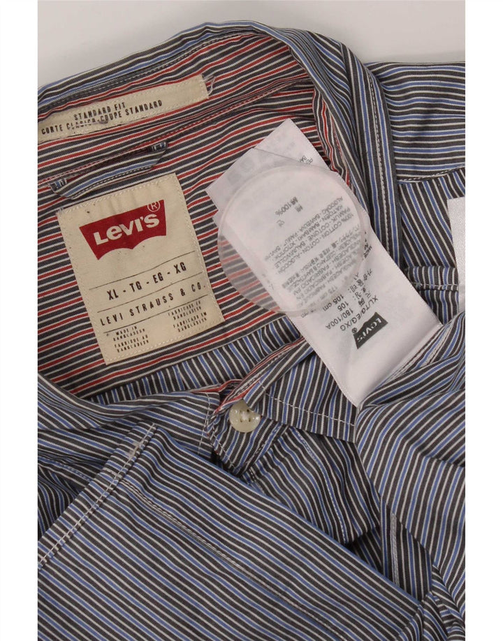 Мужская рубашка стандартного кроя Levi's XL, хлопковая синяя полоска