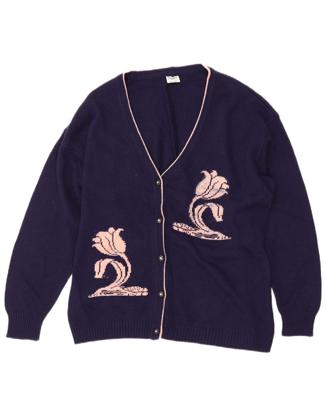 PIMET MAGLIERA Женский кардиган с рисунком UK 18 XL Темно-синий с цветочным принтом