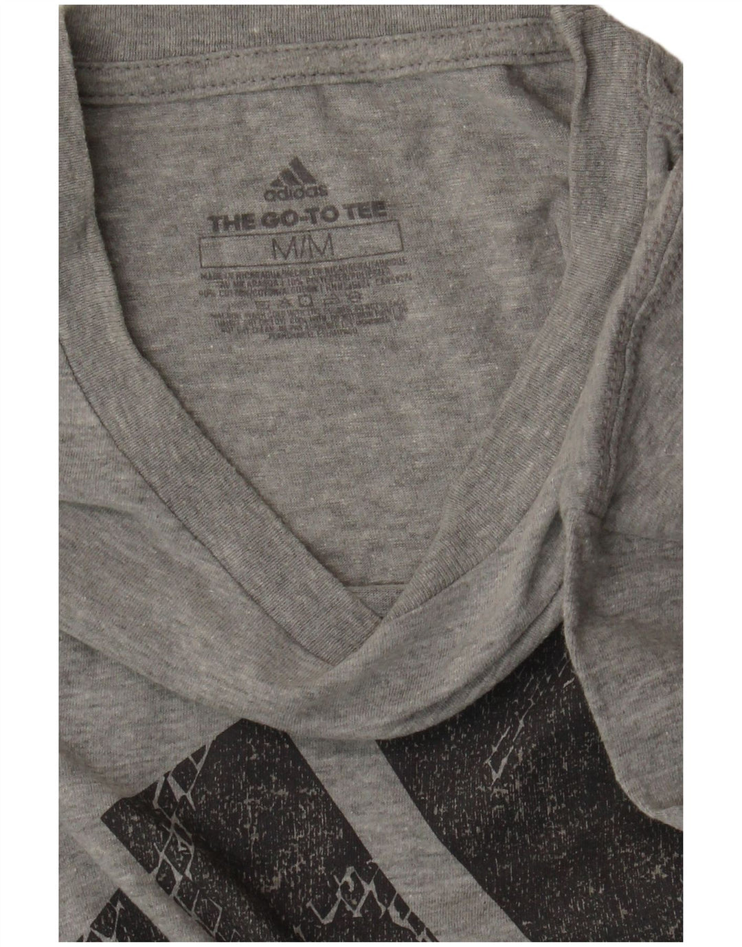 Мужская футболка с рисунком ADIDAS, хлопковый топ среднего серого цвета