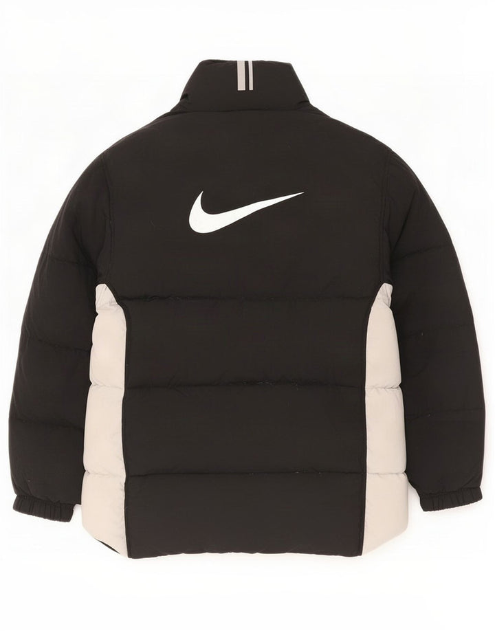 Мужская утепленная куртка с графическим рисунком Nike UK 36/38, маленькая черная, нейлон с цветными блоками