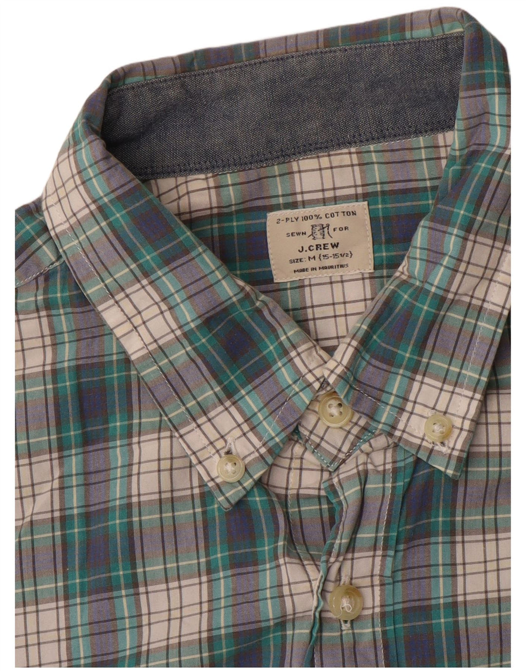 Мужская рубашка J. CREW, размер 15, 1/2, средний зеленый цвет, хлопок в клетку