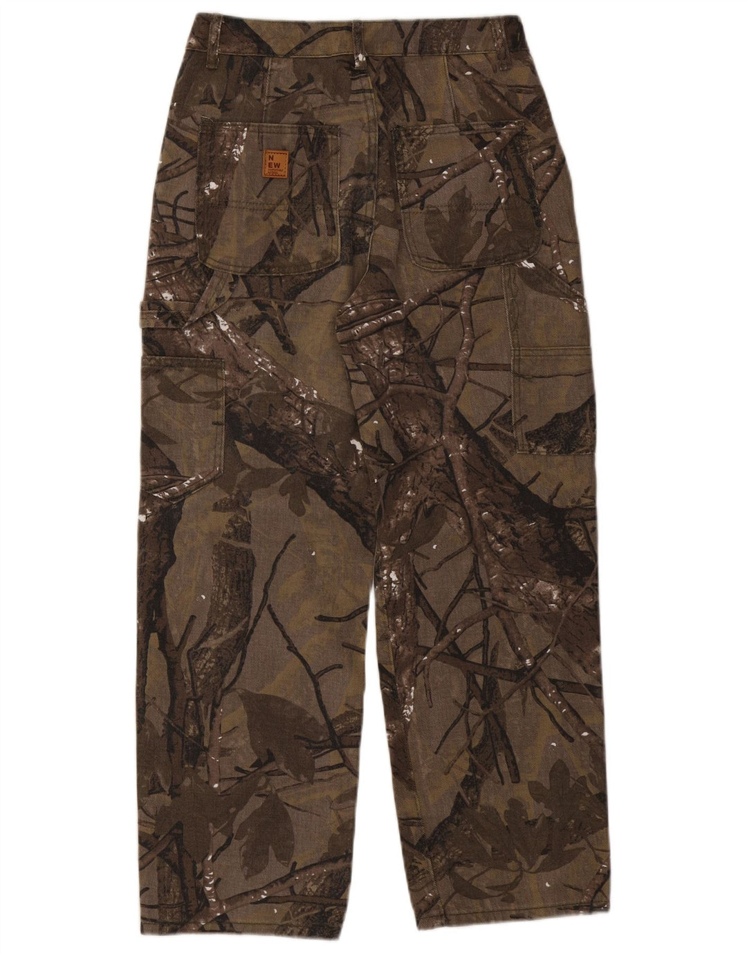 ВИНТАЖНЫЕ мужские прямые брюки карго среднего размера W30 L27 коричневые с цветочным принтом