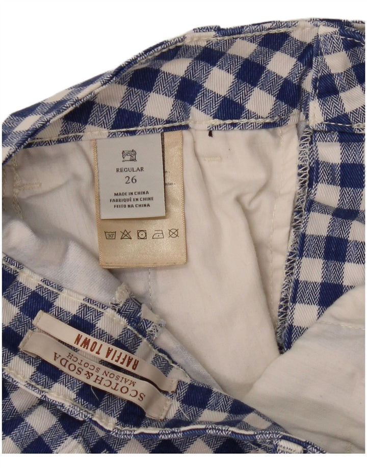 Женские брюки-чиносы Scotch & Soda Regular Bootcut W26 L26 Синие в мелкую клетку