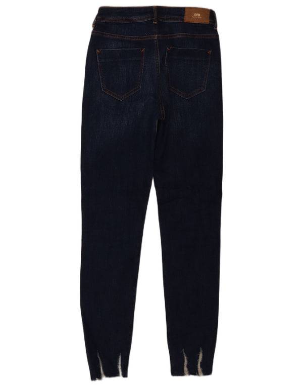 Женские джинсы скинни Zara EU 34 2XS W24 L28 Темно-синий хлопок