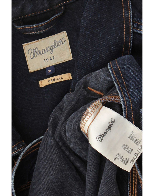 Мужская джинсовая куртка Wrangler UK 42 XL, темно-синяя, хлопок