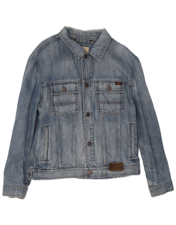 Мужская джинсовая куртка Camel Active UK 38, хлопок среднего синего цвета