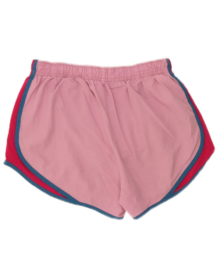 Женские спортивные шорты Nike Dri Fit UK 12, полиэстер с цветными блоками, средний розовый цвет