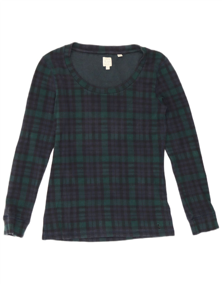 Женский топ Jack Wills с длинным рукавом, Великобритания 12, средний зеленый цвет в клетку, хлопок