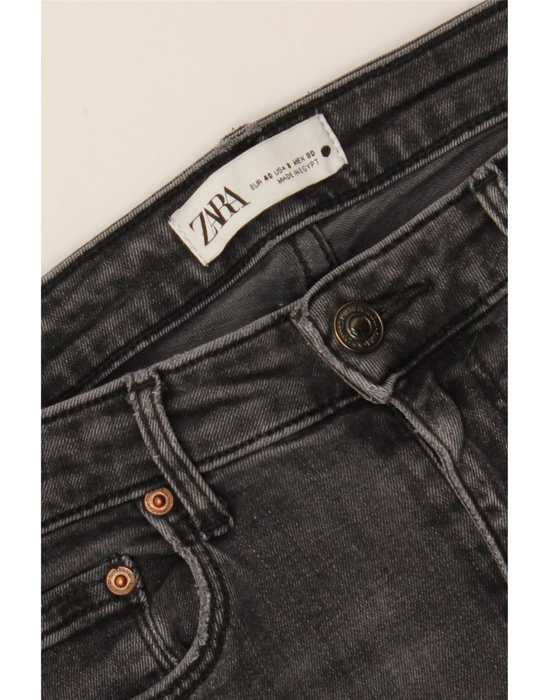 ZARA Womens Distressed Skinny Jeans EU 40 Medium W30 L27 Black Vintage Zara and Second-Hand Zara from Messina Hembry 