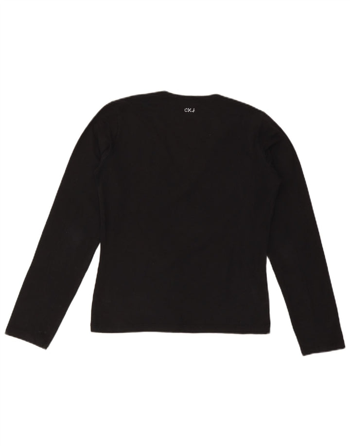 CALVIN KLEIN JEANS Женский топ с длинным рукавом UK 18 XL Черный