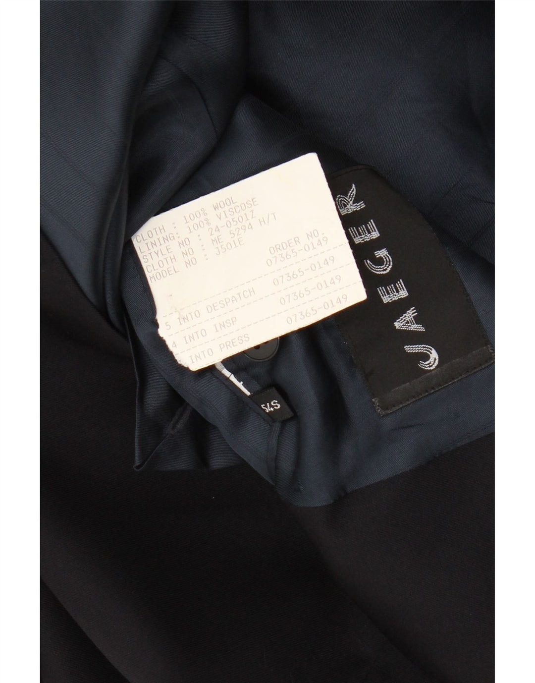 Jaeger Мужской двубортный пиджак IT 54 2XL Темно-синий шерстяной