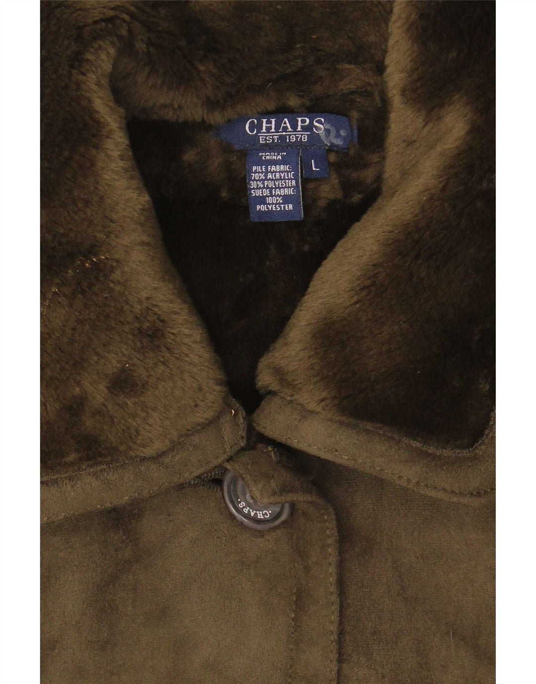 Женская куртка Chaps Sherpa UK 14, большая, цвет хаки, акрил