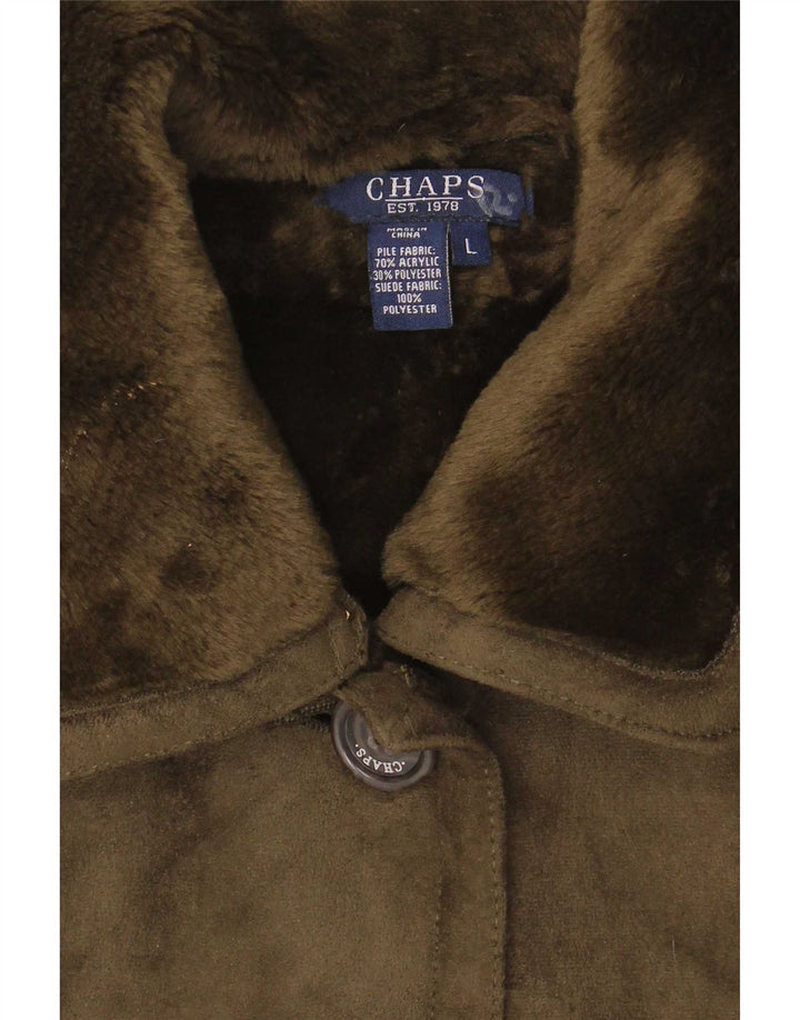 Женская куртка Chaps Sherpa UK 14, большая, цвет хаки, акрил