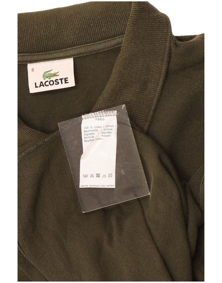 Мужская рубашка поло LACOSTE с длинным рукавом, размер 8, 3XL, хлопок цвета хаки