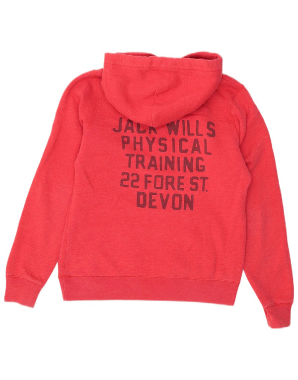 Женский джемпер с капюшоном Jack Wills UK 12, хлопковый средний красный цвет