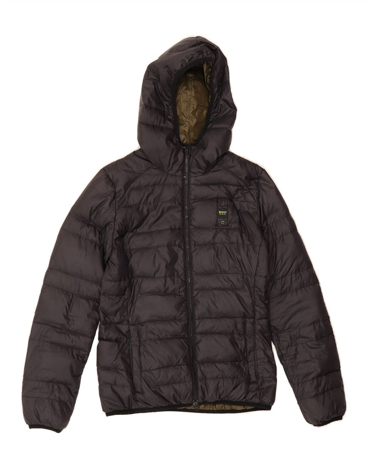BLAUER Womens Hooded Padded Jacket UK 10 Small Navy Blue Polyamide Vintage Blauer and Second-Hand Blauer from Messina Hembry 