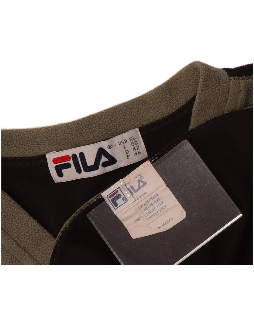 Женский флисовый джемпер Fila UK 18 XL, серый полиэстер с цветными блоками