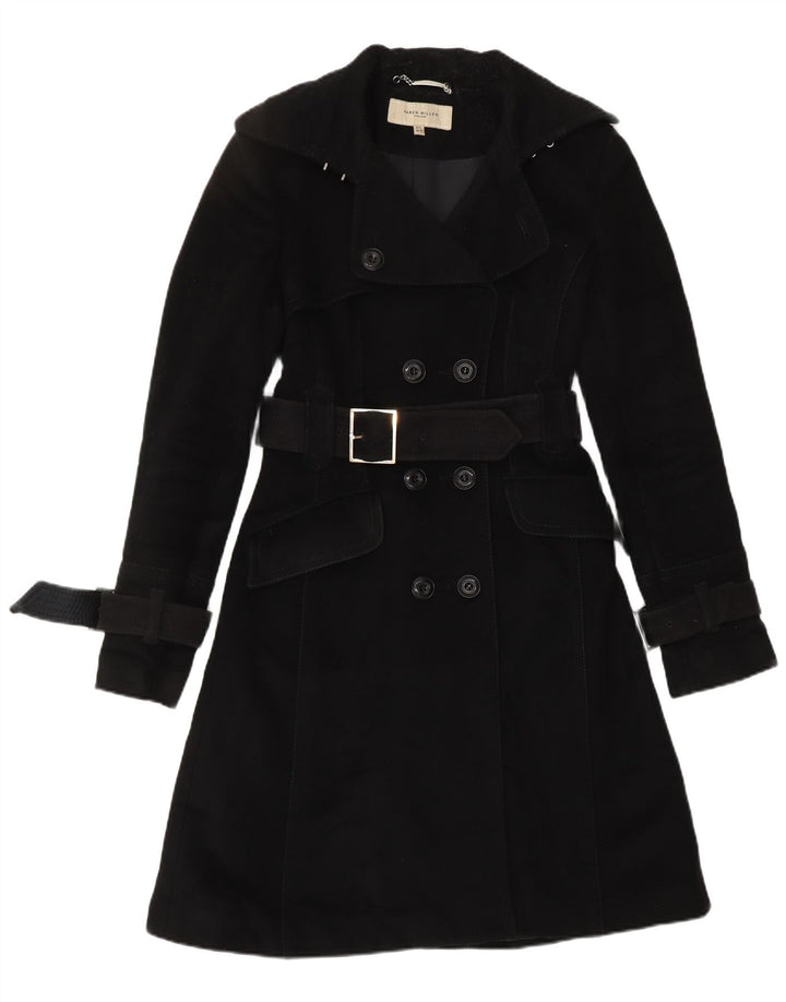 Женский тренч KAREN MILLEN UK 8, маленький, черный, шерстяной