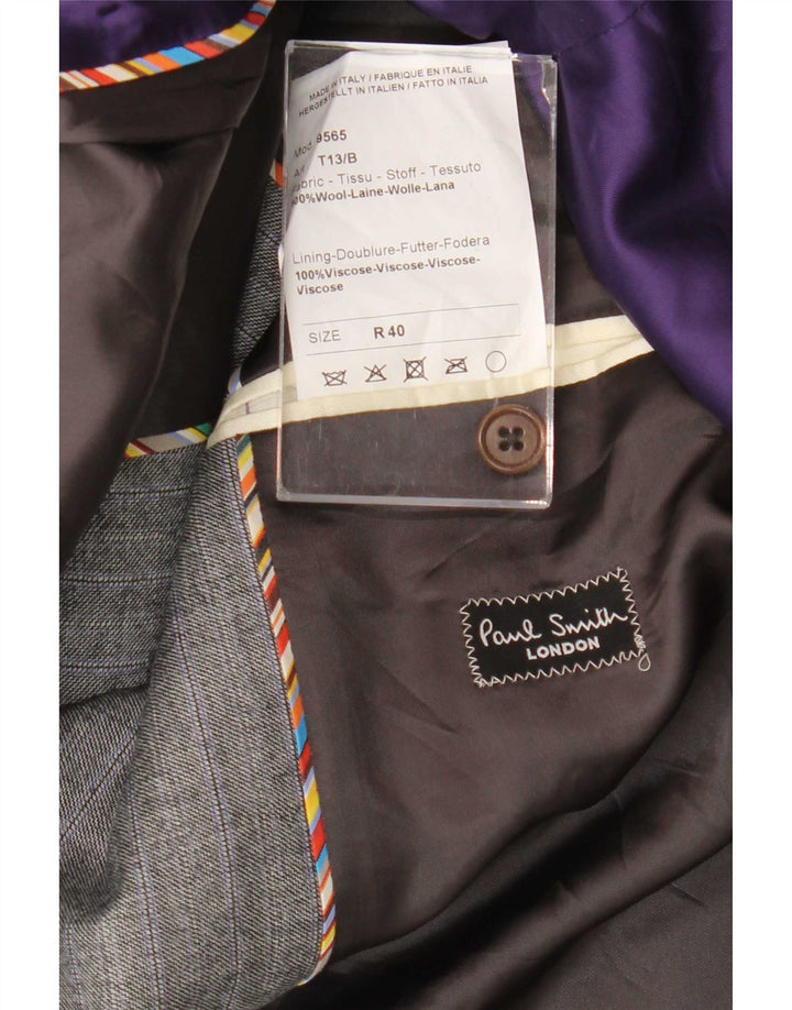 Мужской пиджак Paul Smith с 2 пуговицами UK 40, большая серая шерстяная полоска