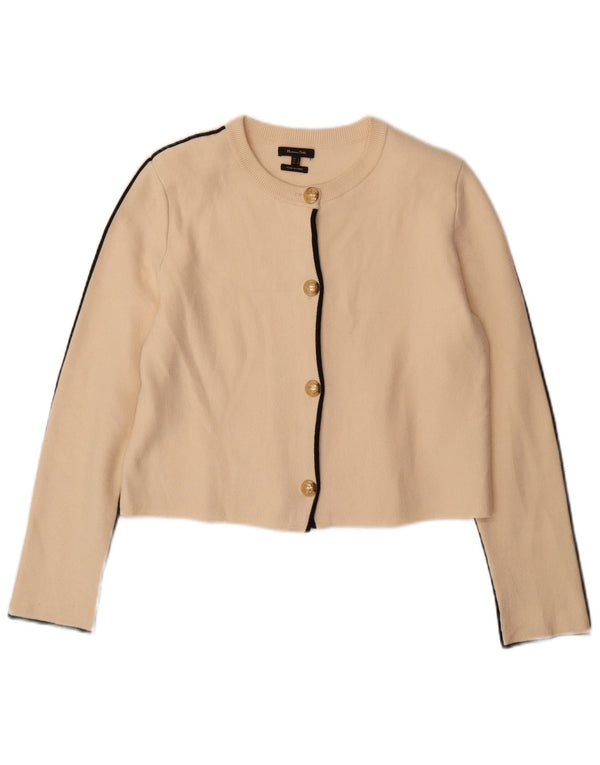 Женский укороченный кардиган Massimo Dutti UK 10, маленький бежевый вискоза