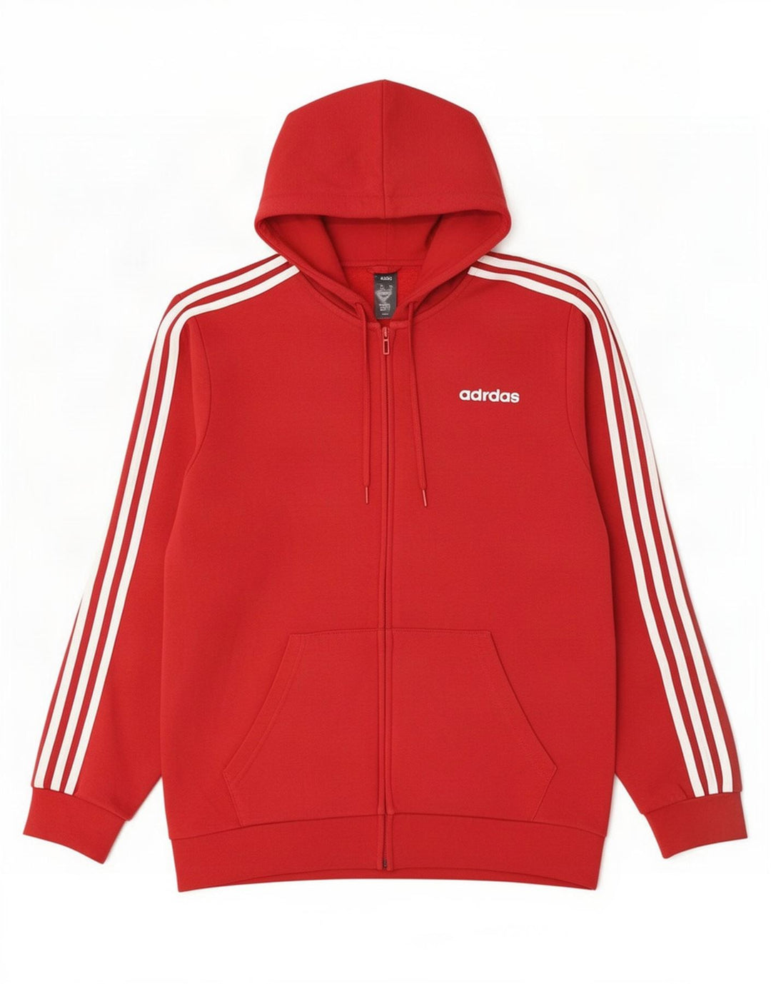 Мужской свитер с капюшоном на молнии Adidas среднего красного цвета, хлопок