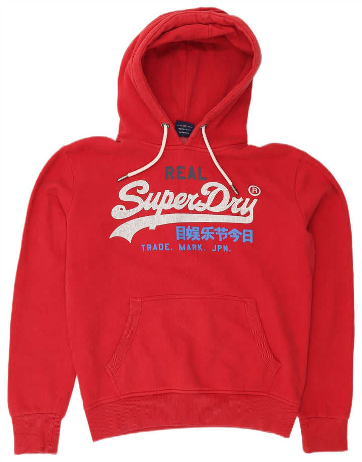 SUPERDRY Мужской джемпер с капюшоном с рисунком, средний красный, хлопок