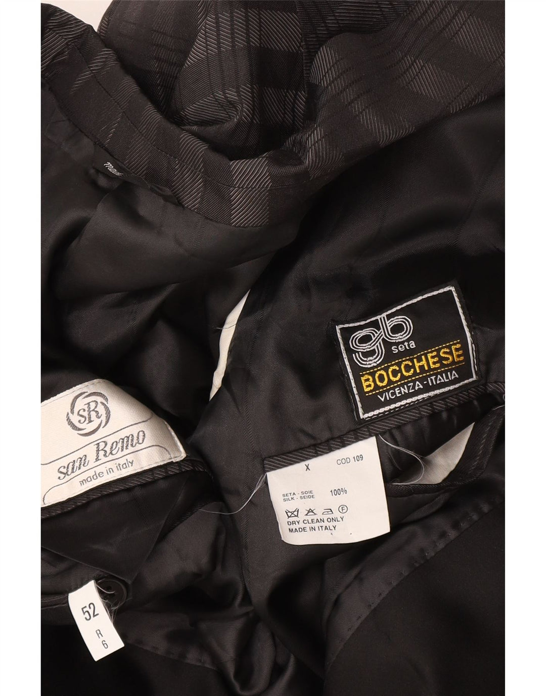 Мужской пиджак на 1 пуговице BOCCHESE IT 52 XL, серый шелк в клетку