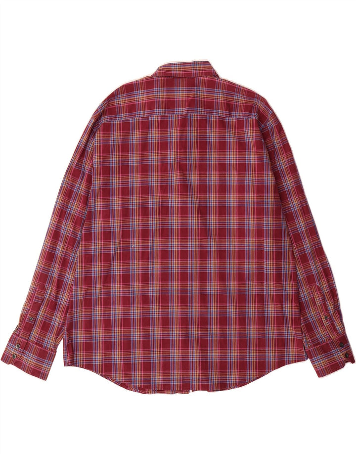 DOCKERS Mens Shirt 2XL Burgundy Check Cotton Vintage Dockers and Second-Hand Dockers from Messina Hembry 