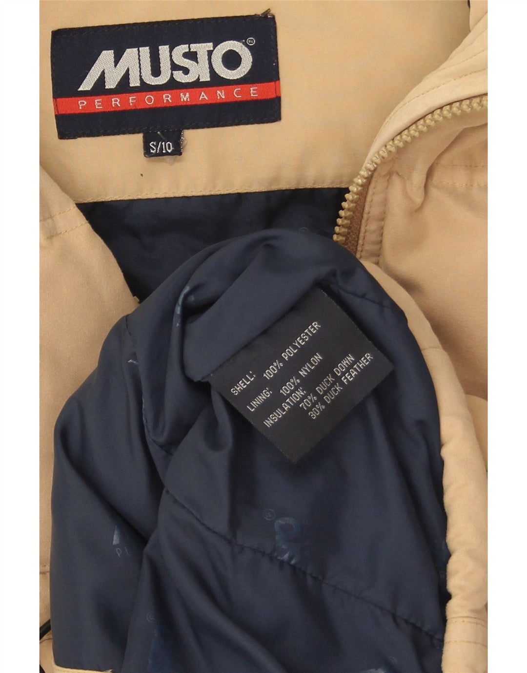 Женский оверсайз-ватый жилет Musto UK 10, маленький размер, бежевый полиэстер