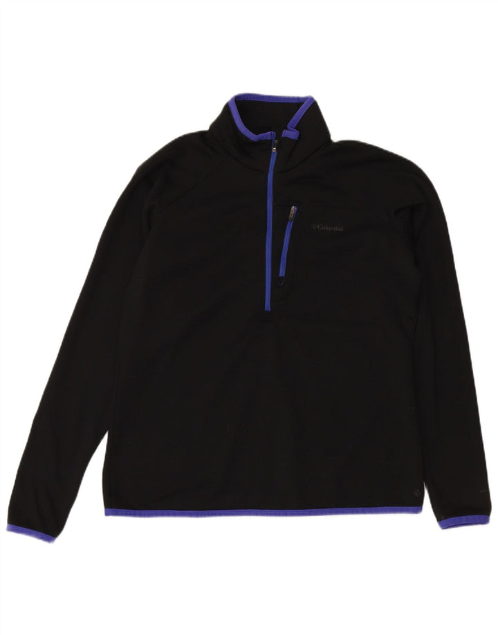 COLUMBIA Womens Zip Neck Pullover Tracksuit Top UK 18 XL Black Polyester