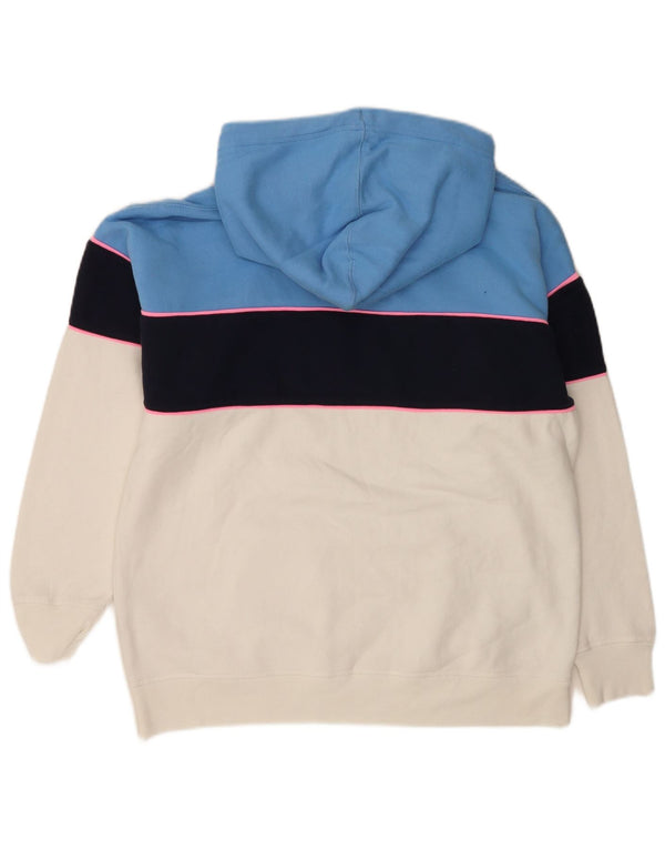 Женский джемпер свободного кроя с капюшоном Jack Wills UK 10, маленький синий с цветными блоками