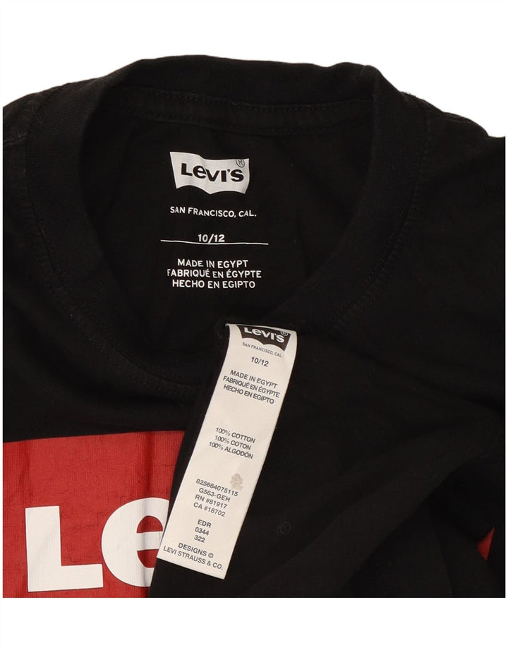 Футболка с рисунком Levi's для мальчиков, 10–11 лет, черный хлопок