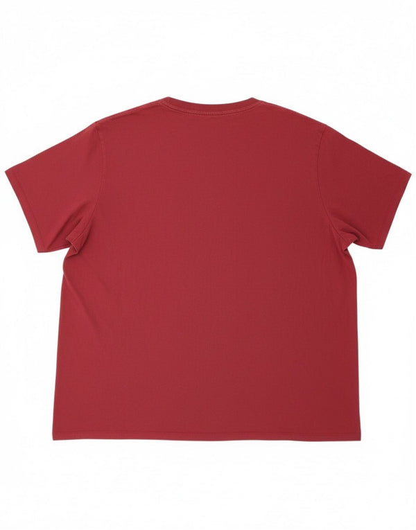 Adidas Мужская футболка с рисунком Top UK 32/34 4XL Бордовый хлопок