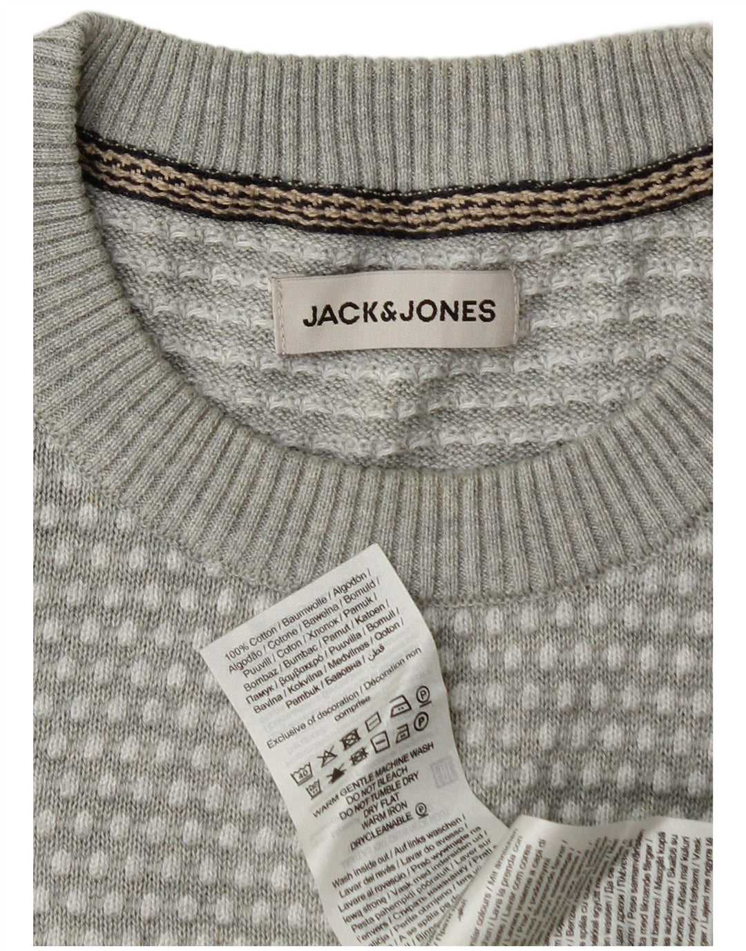 Мужской джемпер с круглым вырезом Jack & Jones, средний серый в пятнистый цвет