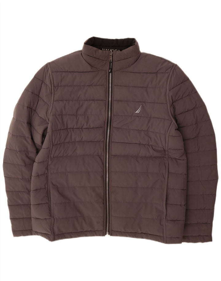 Мужская двусторонняя стеганая куртка NAUTICA UK 40, большая, черная, полиэстер