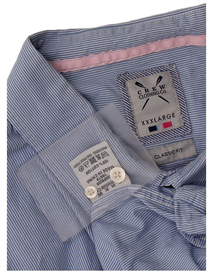 Crew Clothing Мужская рубашка классического кроя 3XL из хлопка в синюю полоску