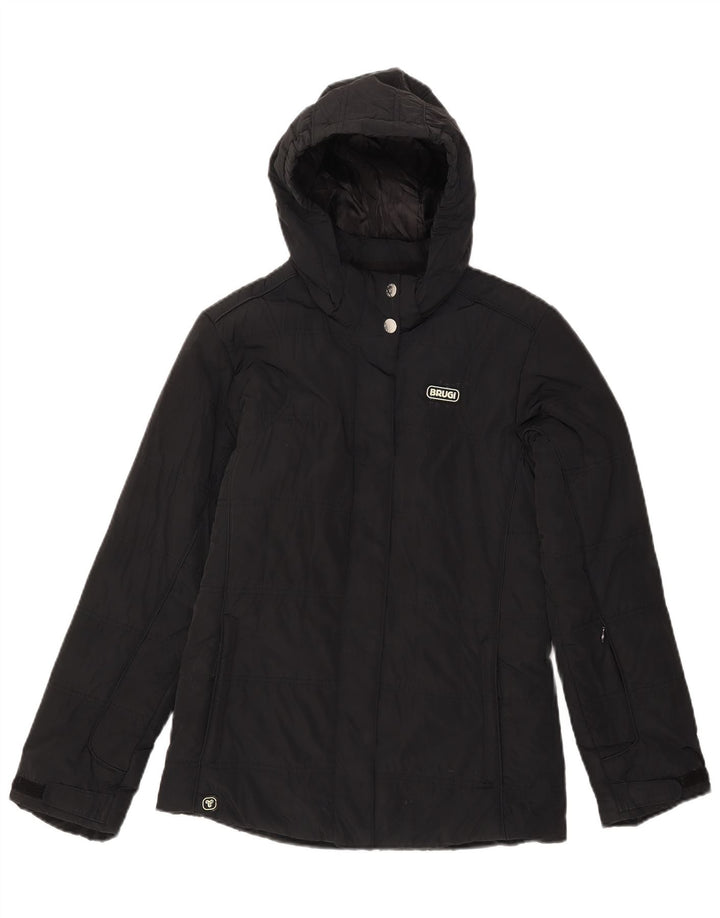 Пуховик BRUGI для девочек с капюшоном 12-13 лет, черный