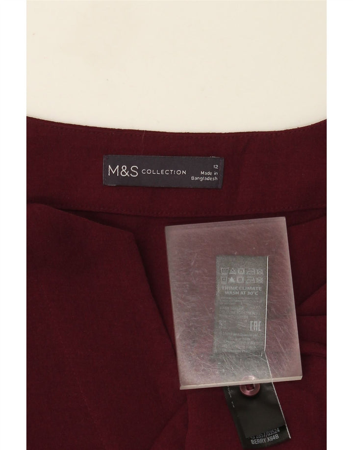 Женская блузка с длинным рукавом Marks & Spencer UK 12, средний бордовый цвет