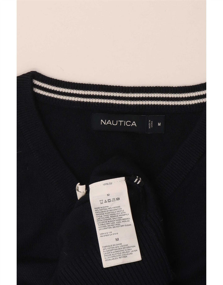 Мужской джемпер с v-образным вырезом Nautica, средний темно-синий хлопковый свитер