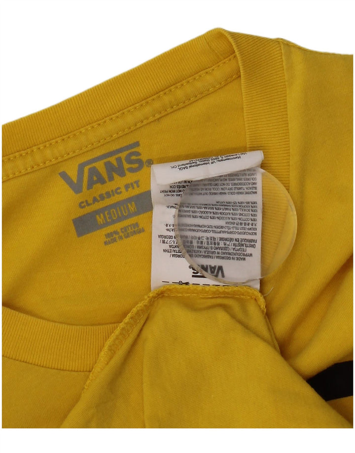 Мужская футболка классического кроя с рисунком Vans, хлопковый топ среднего желтого цвета
